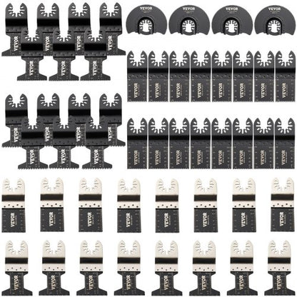 50 PCS Oscillating Saw Blades, Quick Release Multitool Blades Kit, HCS Tool Blades for Wood Plastic Metal Nails Bolts, Compatible with Dewalt Dremel Fein Worx Bosch Makita Milwaukee