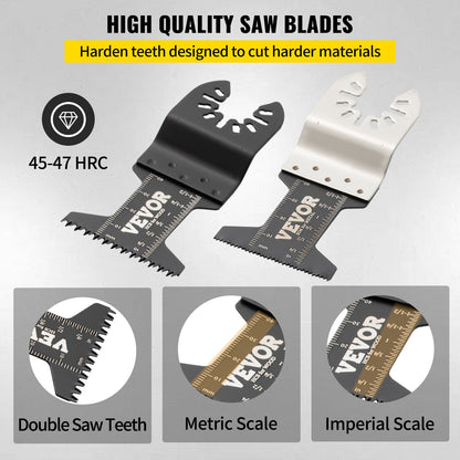 50PCS Oscillating Saw Blades, Quick Release Multitool Blades Kit, HCS Tool Blades for Wood Plastic Metal Nail Bolts, Compatible with Dewalt Dremel Fein Worx Bosch Makita Milwaukee