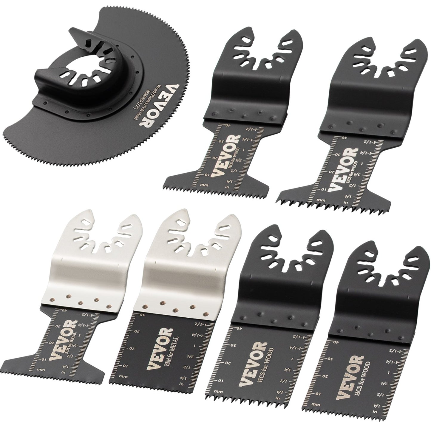 50 PCS Oscillating Saw Blades, Quick Release Multitool Blades Kit, HCS Tool Blades for Wood Plastic Metal Nails Bolts, Compatible with Dewalt Dremel Fein Worx Bosch Makita Milwaukee