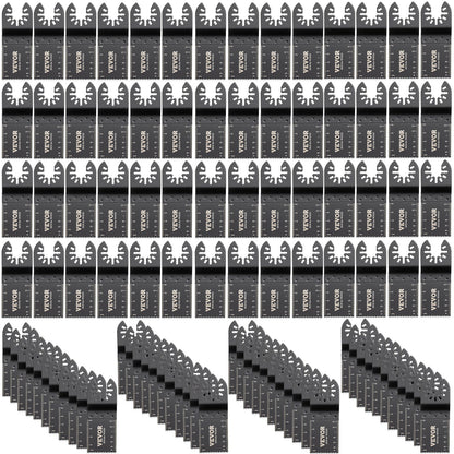 100PCS Oscillating Saw Blades, Quick Release Multitool Blades Kit, HCS Tool Blades for Wood Plastic, Compatible with Dewalt Dremel Fein Worx Bosch Makita Milwaukee