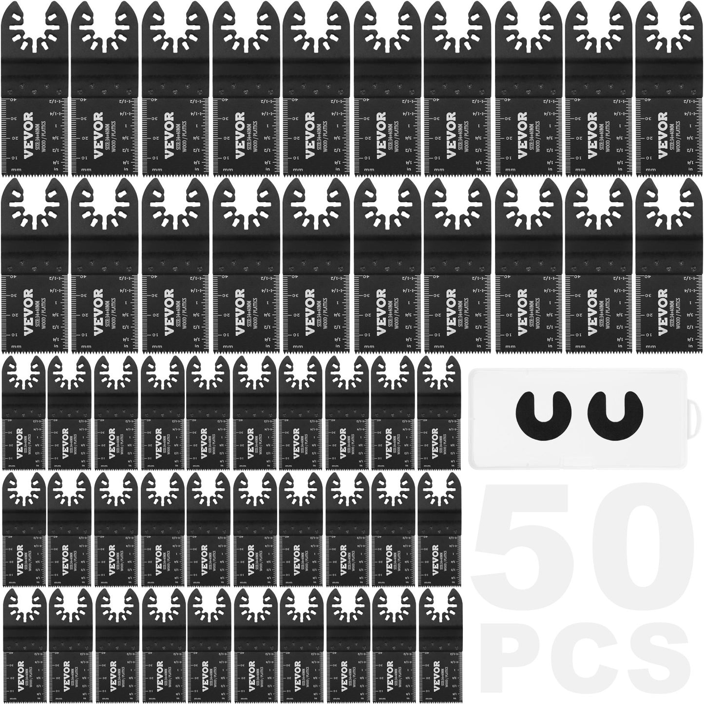 50 Stück oszillierende Sägeblätter, universelle oszillierende Sägeblätter mit Schnellverschluss, Multifunktionswerkzeugblätter für Holz, Kunststoff, Aluminium, passend für Dewalt, Milwaukee, Hitachi, Chicago, Craftsman