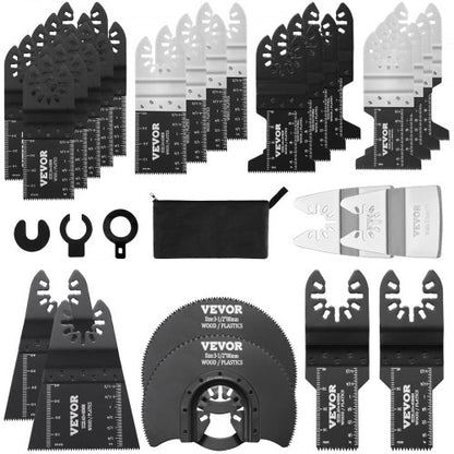 30PCS Multi Tool Blades Kits, Universal Quick Release Oscillating Saw Blades, 8 Types Wood Metal Plastic Oscillating Tool Blades, Fit Dewalt Bosch Milwaukee Hitachi Chicago Craftsman