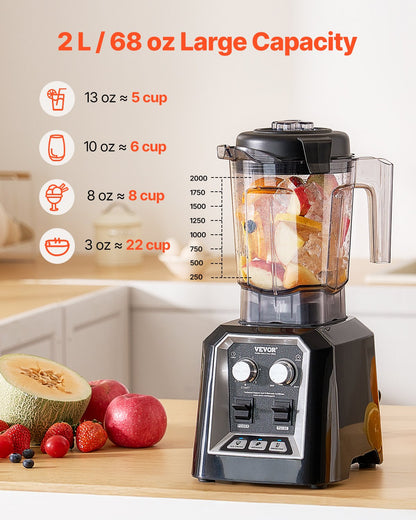 Blender for Smoothies, 68 oz 1400W, Professional Blender with Powerful Motor, Multi-Functional Food Processing Blender with Grinder Container for Smoothie/Milkshake/Juice, Fits for Kitchen