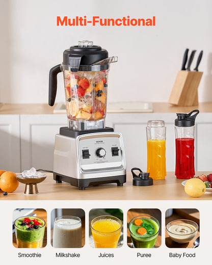Blender for Smoothies, 85 oz 1400W, Professional Blender with Powerful Motor, Multi-Functional Food Processing Blender with 2 Cups for Smoothie/Milkshake/Juice, Fits for Kitchen