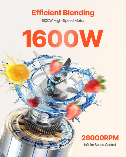 85 oz 1400W Mixer für Smoothies Lebensmittelzubereitung Mixer für die Küche