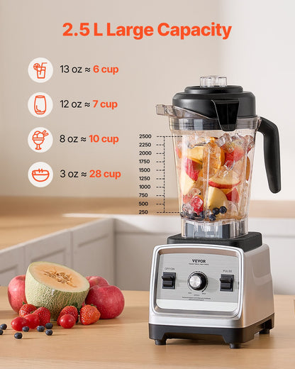 85 oz 1400W Mixer für Smoothies Lebensmittelzubereitung Mixer für die Küche