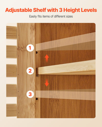Bathroom Wall Cabinet, 2 Doors and Adjustable Shelf with 3 Height Levels, Over the Toilet Storage Medicine Cabinet Wall Mounted, Hanging Organizer with Shelves for Laundry Room Kitchen Restroom