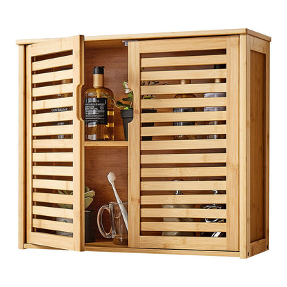 Bathroom Wall Cabinet, 2 Doors and Adjustable Shelf with 3 Height Levels, Over the Toilet Storage Medicine Cabinet Wall Mounted, Hanging Organizer with Shelves for Laundry Room Kitchen Restroom