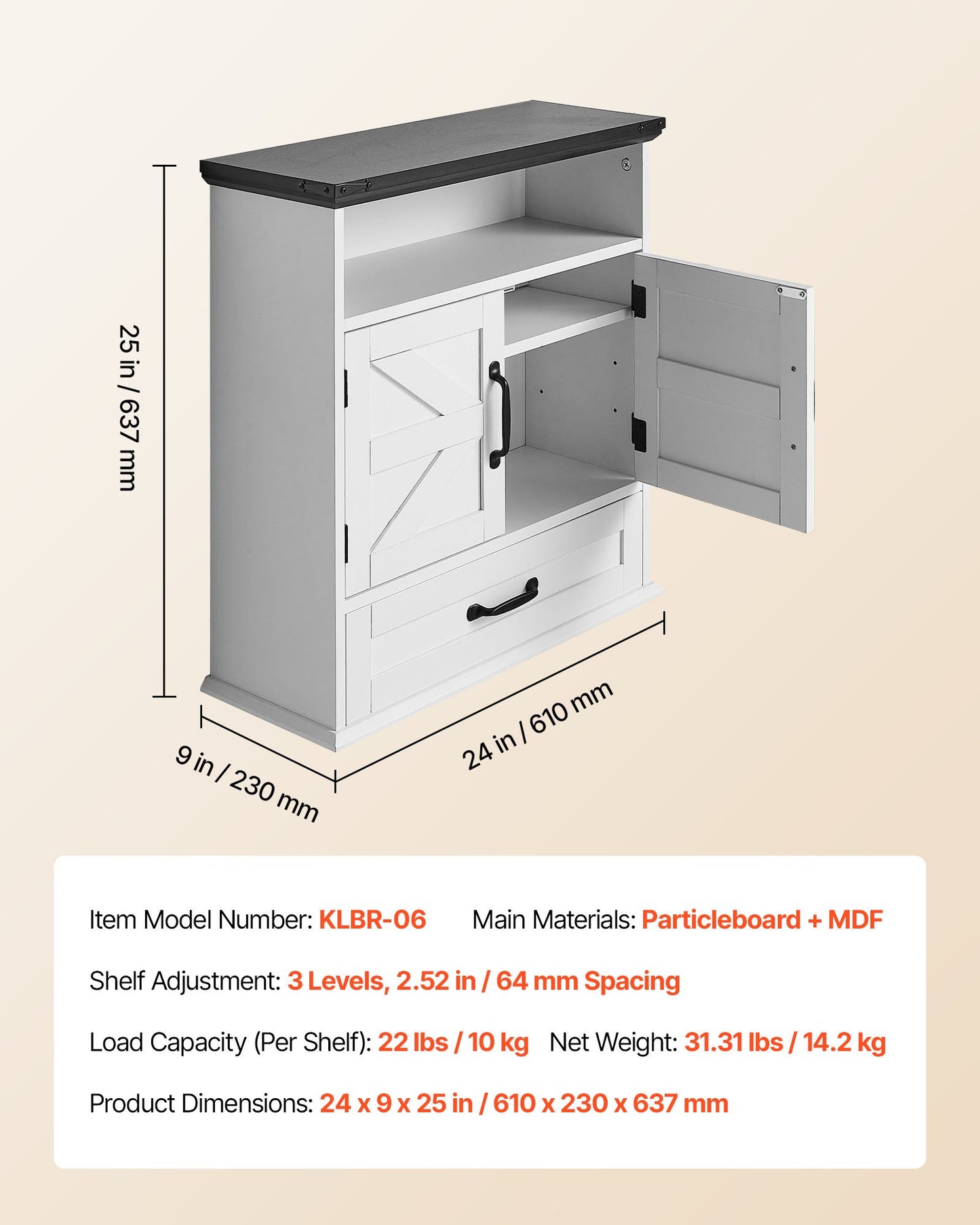 Bathroom Wall Cabinet, 2 Doors & Adjustable Shelf, Over the Toilet Storage Medicine Cabinet Wall Mounted, Hanging Organizer with Drawer & Open Partition for Laundry Room Kitchen Restroom, White