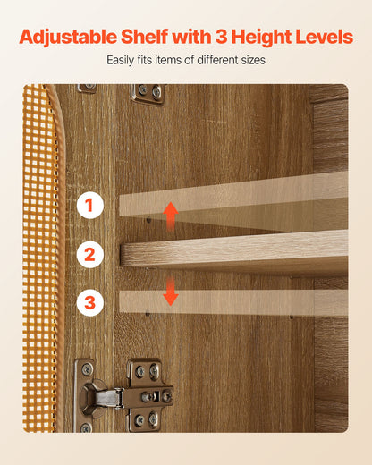 Bathroom Wall Cabinet, with 2 Doors and Adjustable Shelf, Over the Toilet Storage Medicine Cabinet Wall Mounted, Hanging Organizer with Shelves & Open Partition for Laundry Room Kitchen Restroom