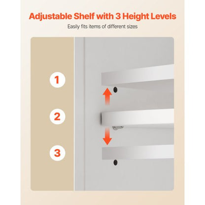 Badrumsväggskåp, 2 dörrar och justerbar hylla, Förvaring över toaletten Medicinskåp Väggmonterad, Hängande Organiserare med Hyllor och Öppen Skiljevägg för Tvättstuga Kök Toalett, Vit |  EU