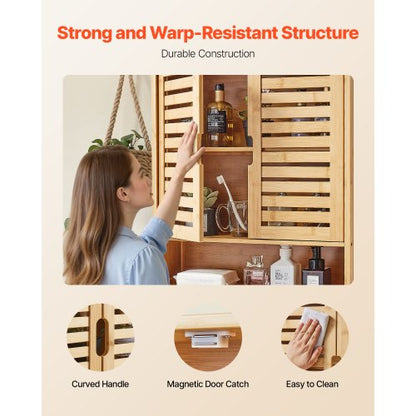 Badrumsskåp med 2 dörrar och justerbar hylla, Förvaring över toaletten Medicinskåp Väggmonterad, Hängande Organiserare med Hyllor och Öppen Skiljevägg för Tvättstuga Kök Toalett |  EU