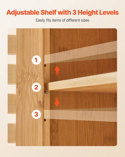 Bathroom Wall Cabinet, 2 Doors and Adjustable Shelf, Over the Toilet Storage Medicine Cabinet Wall Mounted, Hanging Organizer with Shelves and Open Partition for Laundry Room Kitchen Restroom