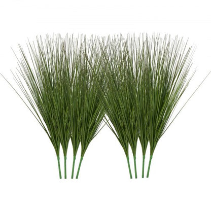 Artificial Grass Plant, 27 inch Faux Onion Grass Fake Greenery Shrubs Plant, Premium PVC for Indoor Outdoor House Home Garden Office Room Décor, Housewarming, 8 Pack Green