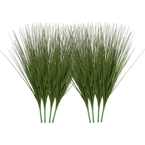 Artificial Grass Plant, 27 inch Faux Onion Grass Fake Greenery Shrubs Plant, Premium PVC for Indoor Outdoor House Home Garden Office Room Décor, Housewarming, 8 Pack Green