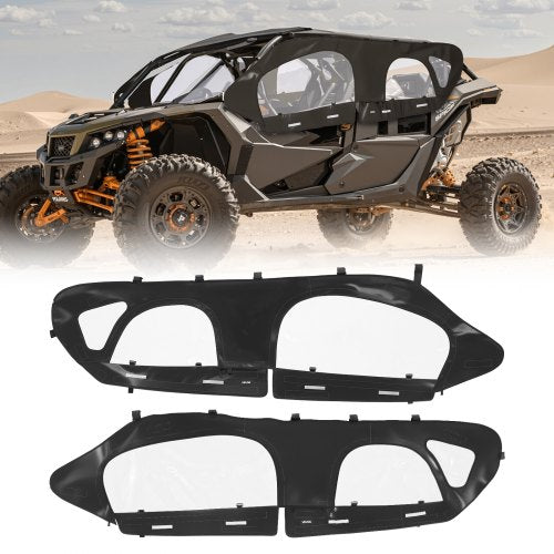 Cab Enclosure Upper Doors, Compatible with Can-Am Maverick X3 MAX 4-Seater 2017-2024, Soft Upper Doors, Windproof Upgraded Zipper UTV Soft Side Window Kit, Work with Roof and Partial Windshields