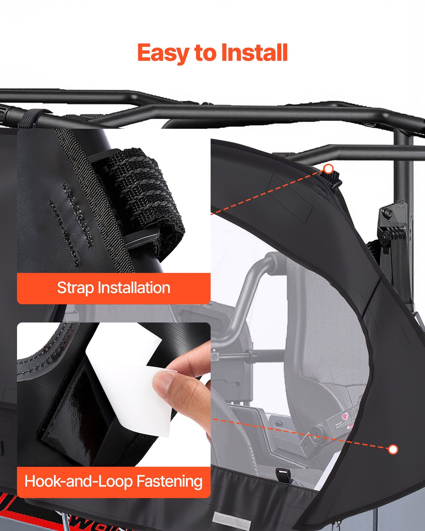 Cab Enclosure Upper Doors, Compatible with Can-Am Maverick X3 MAX 4-Seater 2017-2024, Soft Upper Doors, Windproof Upgraded Zipper UTV Soft Side Window Kit, Work with Roof and Partial Windshields