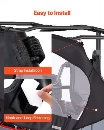 Cab Enclosure Upper Doors, Compatible with Can-Am Maverick X3 MAX 4-Seater 2017-2024, Soft Upper Doors, Windproof Upgraded Zipper UTV Soft Side Window Kit, Work with Roof and Partial Windshields