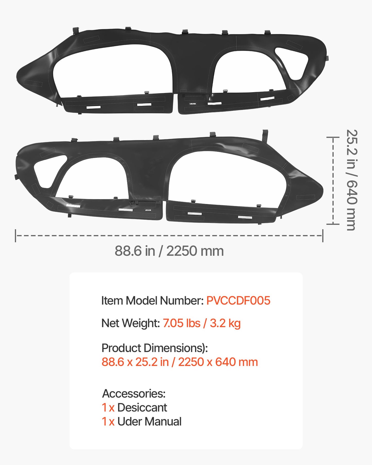 Cab Enclosure Upper Doors, Compatible with Can-Am Maverick X3 MAX 4-Seater 2017-2024, Soft Upper Doors, Windproof Upgraded Zipper UTV Soft Side Window Kit, Work with Roof and Partial Windshields