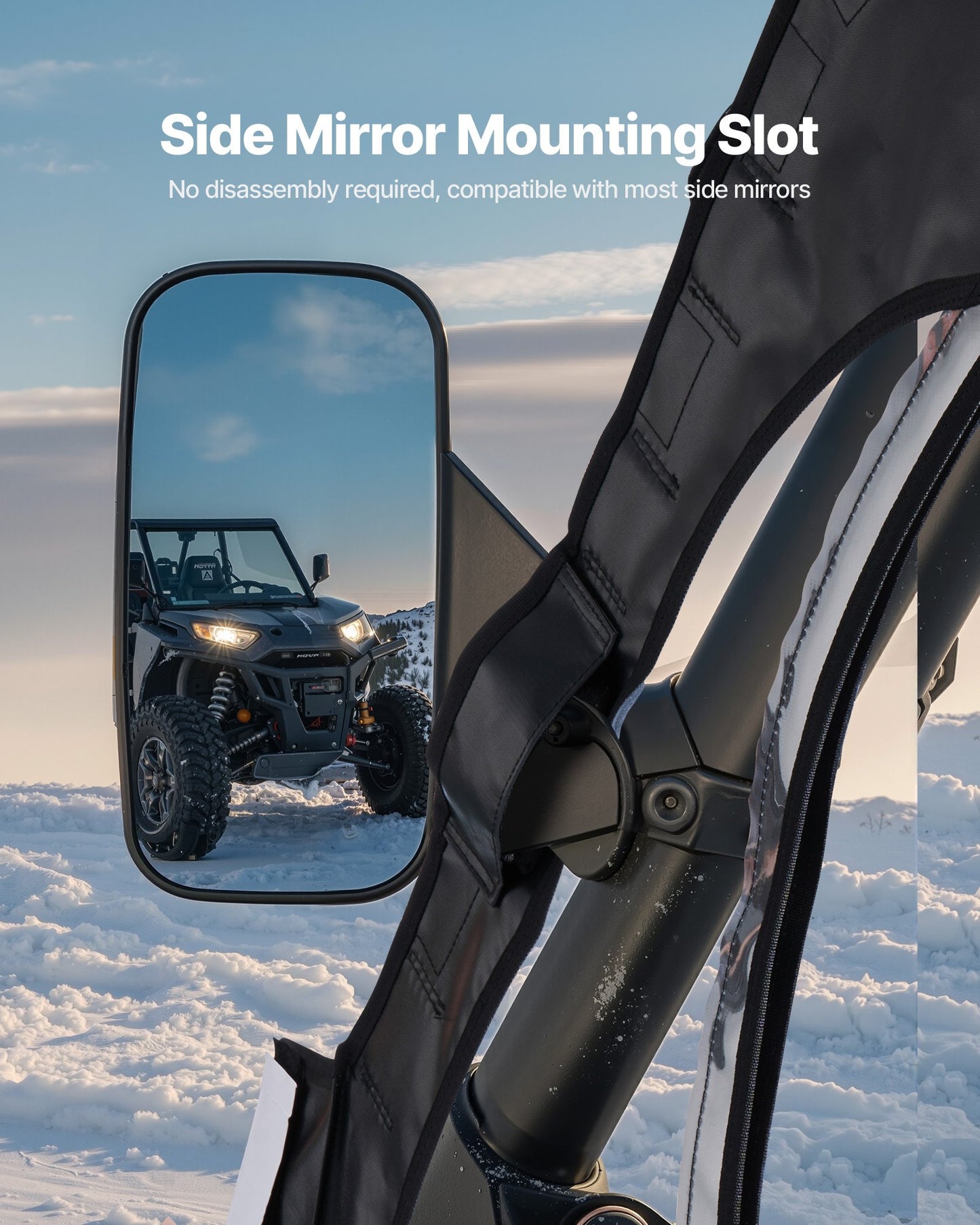 Cab Enclosure Upper Doors, Compatible with CFMOTO Uforce 1000 XL 2022-2024, Soft Upper Doors, Windproof Waterproof Upgraded Zipper UTV Soft Side Window Kit, Fit with Side Mirrors and Windshields