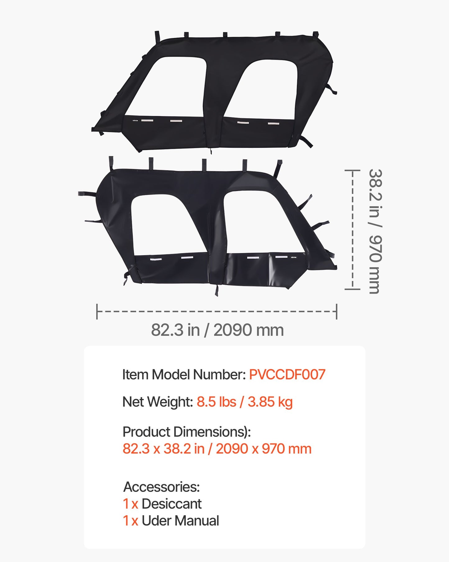 Cab Enclosure Upper Doors, Compatible with Kawasaki Teryx4 2012-2022, Soft Upper Doors, Windproof & Waterproof Upgraded Zipper UTV Soft Side Window Kit, Work with Roof and Partial Windshields