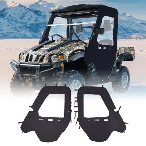 Cab Enclosure Upper Doors, Compatible with Hisun 500 700/Axis 500 700, Soft Upper Doors, Windproof & Waterproof Upgraded Zipper UTV Soft Side Window Kit, Work with Side Mirrors and Windshields