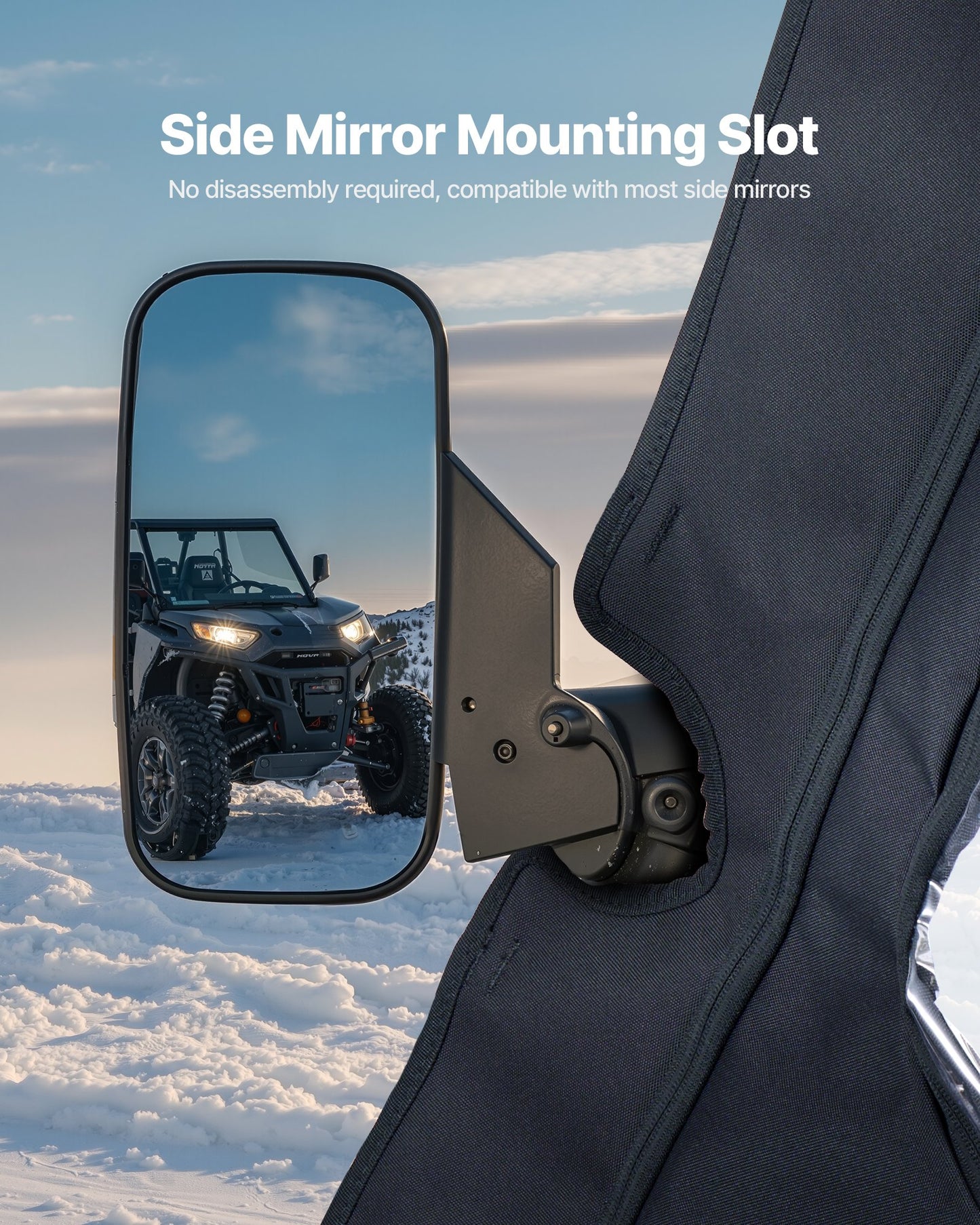 Cab Enclosure Upper Doors, Compatible with Hisun 500 700/Axis 500 700, Soft Upper Doors, Windproof & Waterproof Upgraded Zipper UTV Soft Side Window Kit, Work with Side Mirrors and Windshields