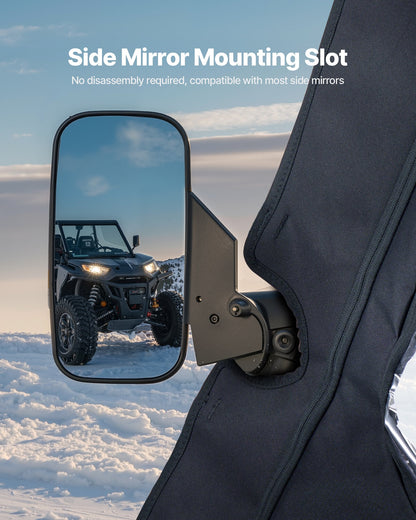 Cab Enclosure Upper Doors, Compatible with Hisun 500 700/Axis 500 700, Soft Upper Doors, Windproof & Waterproof Upgraded Zipper UTV Soft Side Window Kit, Work with Side Mirrors and Windshields