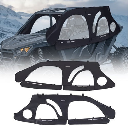 Cab Enclosure Upper Doors, Compatible with Polaris RZR PRO 2020-2024/Polaris RZR Turbo2022-2024, Soft Upper Doors, Upgraded Zipper UTV Soft Side Window Kit, Fit with Side Mirrors and Windshields