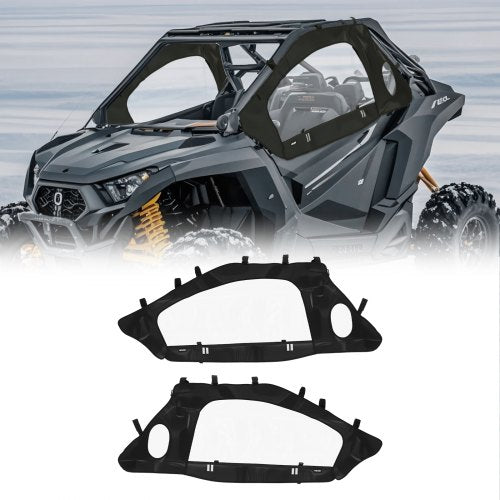 Cab Enclosure Upper Doors, Compatible with Polaris RZR PRO XP/Turbo R 2020-2024, Soft Upper Doors, Windproof Upgraded Zipper UTV Soft Side Window Kit, Work with Side Mirrors and Windshields