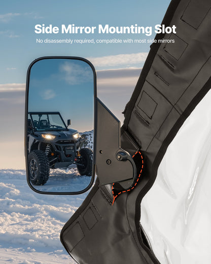 Cab Enclosure Upper Doors, Compatible with Polaris RZR PRO XP/Turbo R 2020-2024, Soft Upper Doors, Windproof Upgraded Zipper UTV Soft Side Window Kit, Work with Side Mirrors and Windshields