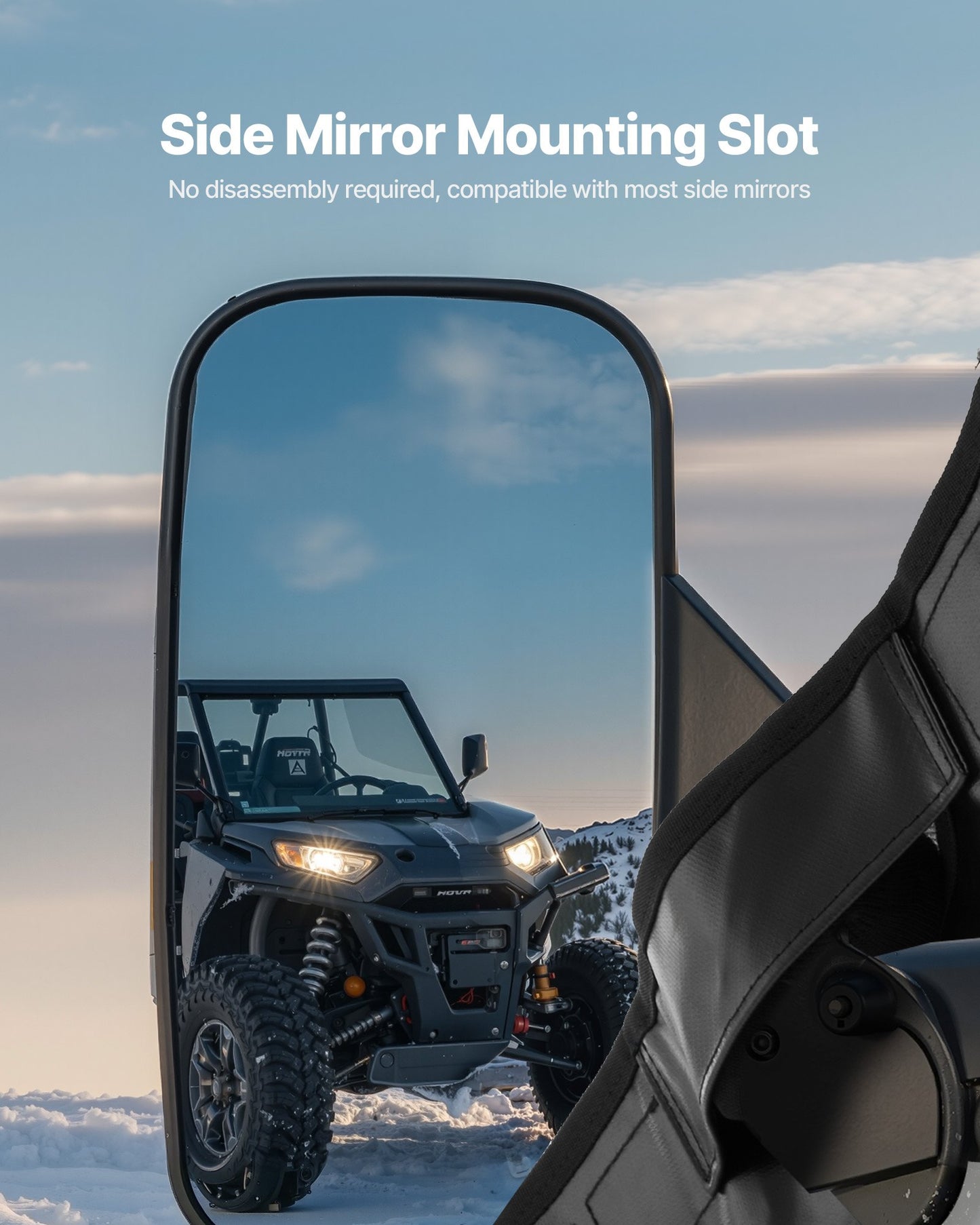 Cab Enclosure Upper Doors, Compatible with Polaris RZR XP4 1000/Turbo 2014-2023, Soft Upper Doors, Windproof Upgraded Zipper UTV Soft Side Window Kit, Work with Side Mirrors and Windshields