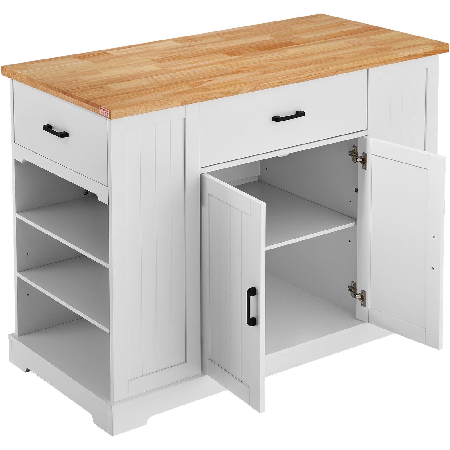 Kitchen Island Cart Storage Cabinet Serving Cart with Drawer and Shelves