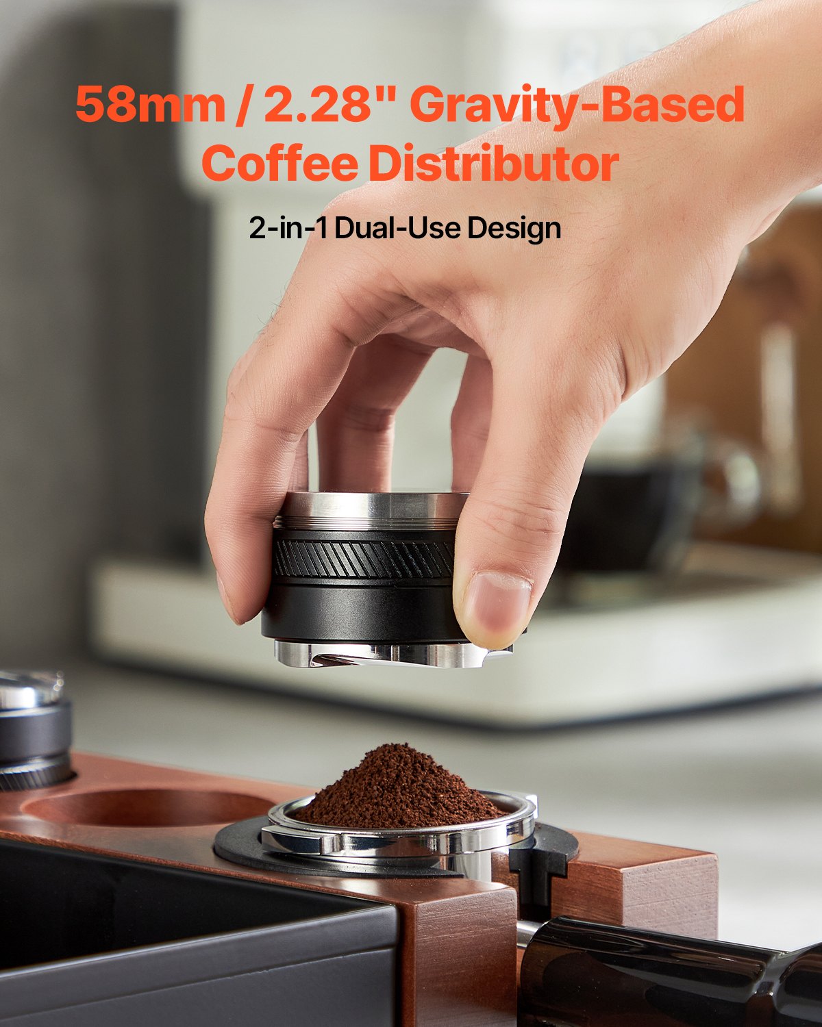 58mm coffee distributor 2-in-1 adjustable espresso distributor for home