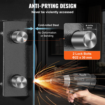 25.59" Tall Wall Safe, 3-Tier Hidden Wall Safe with Keypad, 3 Removable Shelves & 6 Key Holders, Q235 Cold-Rolled Steel In Wall Safe with LED Light & Vibration Alarm for Money, Jewelry, Passport