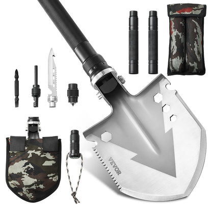 Survival Shovel 11 i 1 Camping Shovel Folding Multitool Portable Compact