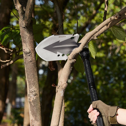 Survival Shovel, 11 in 1 Camping Shovel Folding Multitool, Military Grade Portable Compact Tactical Shovel, Multifunction for Off-Roading, Camping, Hiking, Outdoor, Survivalist and Emergency