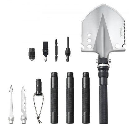 Survival Shovel, 13 in 1 Camping Shovel Folding Multitool, Military Grade Portable Compact Tactical Shovel, Multifunction for Off-Roading, Camping, Hiking, Outdoor, Survivalist and Emergency