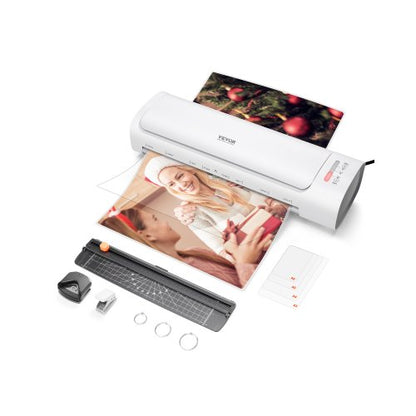 Laminator Machine, Cold and Hot Laminator for Max A3 Paper Size, 1 min Quick Warm Thermal Laminator, 3-5 mil Thickness, Ideal for Home, Office, Business, or School Supplies, White + Grey