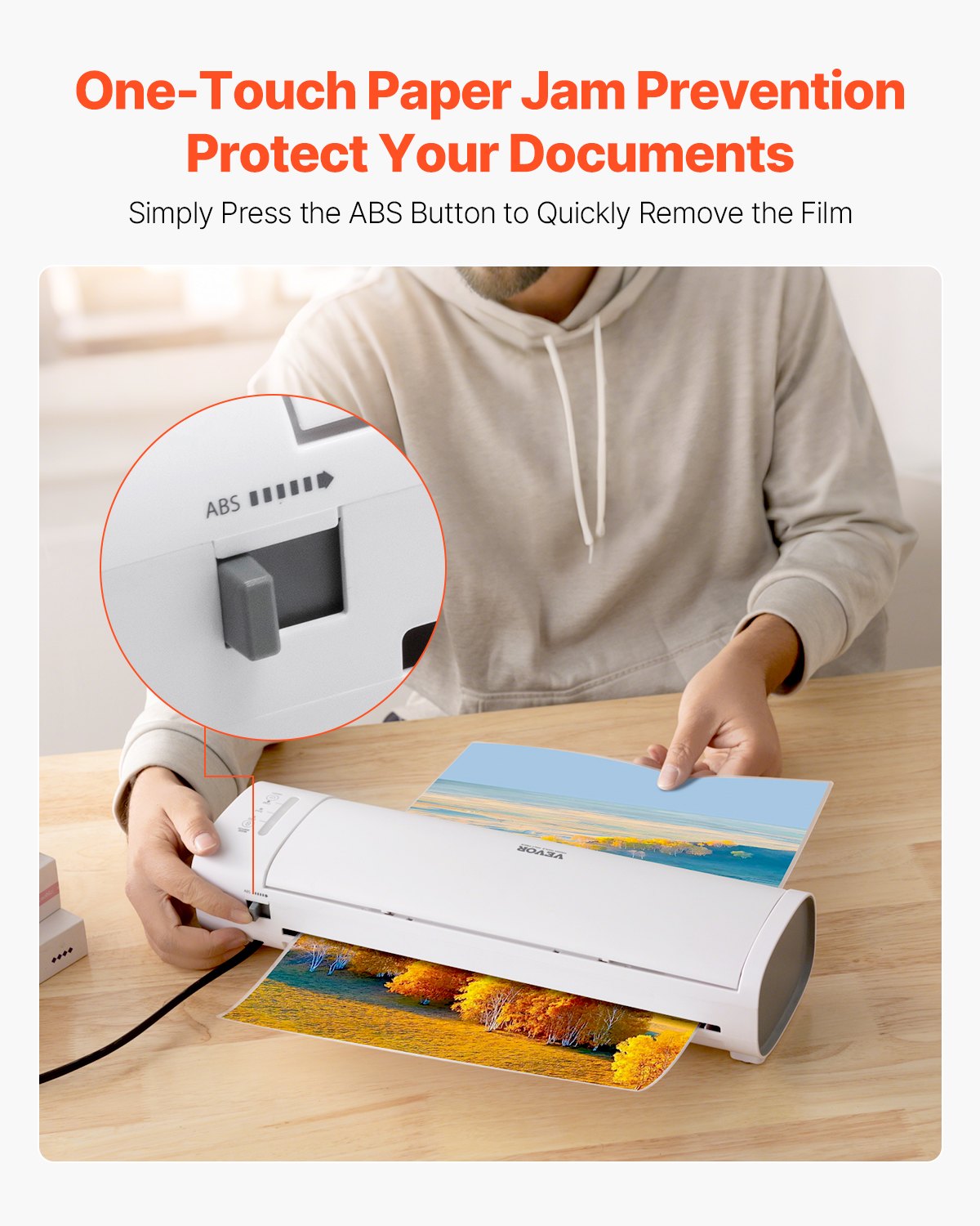 Laminator Machine, Cold and Hot Laminator for Max A3 Paper Size, 1 min Quick Warm Thermal Laminator, 3-5 mil Thickness, Ideal for Home, Office, Business, or School Supplies, White + Grey