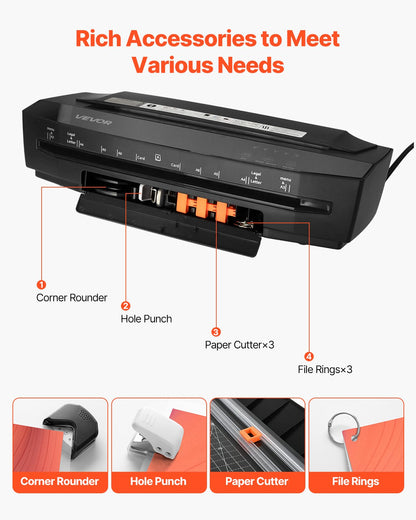 Laminator Machine, Cold and Hot Lamination for Max A3 Paper Size, 1 min Quick Warm Portable Laminator, 3-10 mil Thickness, Ideal for Home, Office, Business, or School Supplies, Black