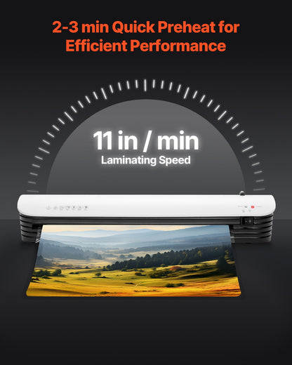 Laminator Machine, Thermal Laminator for Max A3 Paper Size, 2-3 min Quick Warm Portable Laminator, 3-5 mil Thickness, Ideal for Home, Office, Business, or School Supplies, White + Black