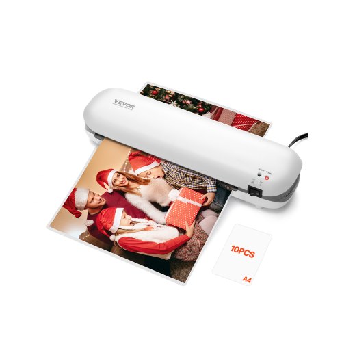 Laminator Machine, Thermal Laminator for Max A4 Paper Size, 3-4 min Quick Warm Portable Laminator, 3-5 mil Thickness, Ideal for Home, Office, Business, or School Supplies, White + Grey