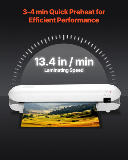 Laminator Machine, Thermal Laminator for Max A4 Paper Size, 3-4 min Quick Warm Portable Laminator, 3-5 mil Thickness, Ideal for Home, Office, Business, or School Supplies, White + Grey