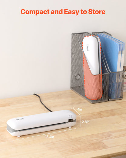 Laminator Machine, Thermal Laminator for Max A4 Paper Size, 3-4 min Quick Warm Portable Laminator, 3-5 mil Thickness, Ideal for Home, Office, Business, or School Supplies, White + Grey