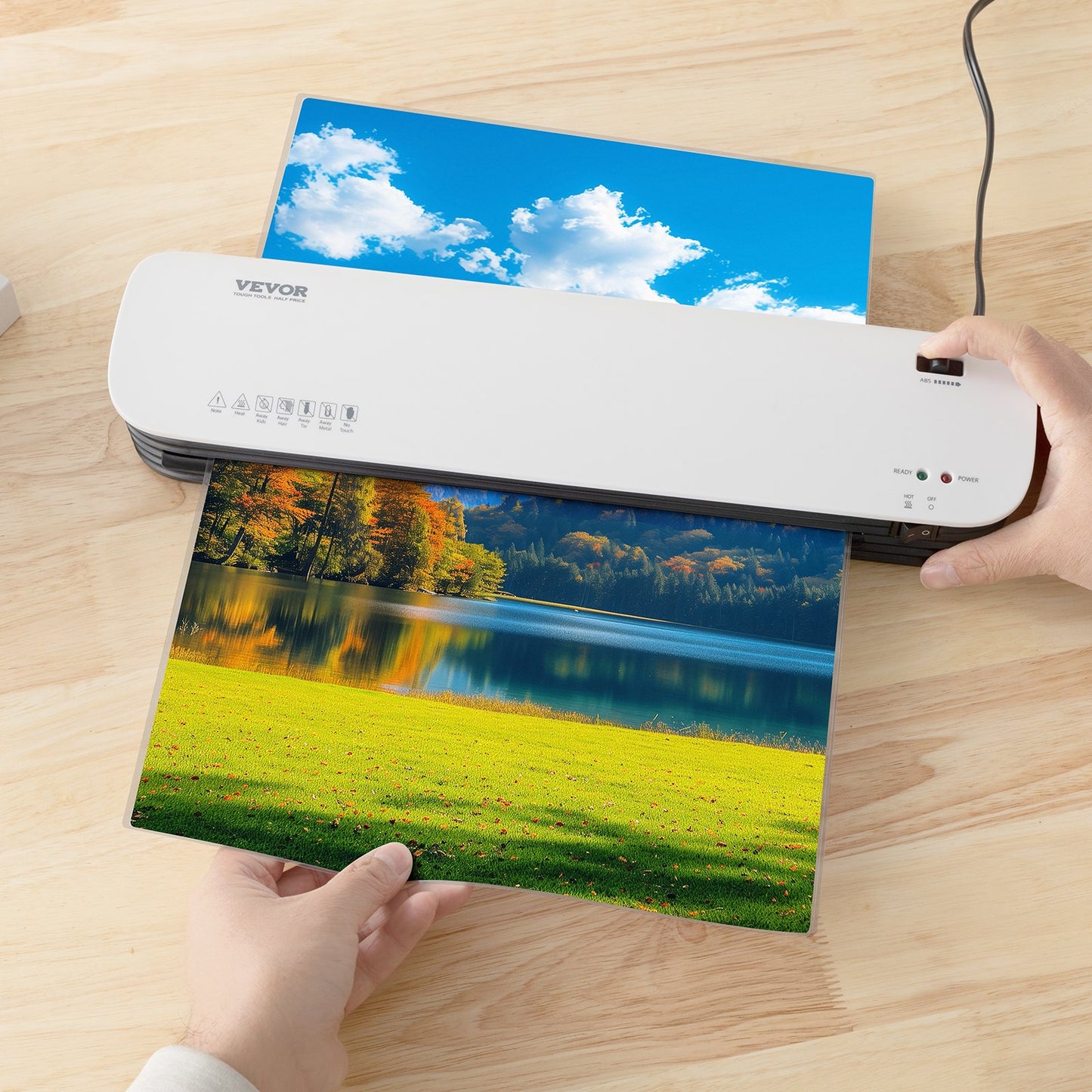 Laminator Machine, Thermal Laminator for Max A4 Paper Size, 3-4 min Quick Warm Portable Laminator, 3-5 mil Thickness, Ideal for Home, Office, Business, or School Supplies, White + Grey