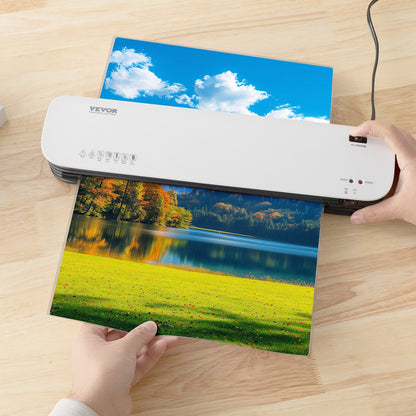 Laminator Machine, Thermal Laminator for Max A4 Paper Size, 3-4 min Quick Warm Portable Laminator, 3-5 mil Thickness, Ideal for Home, Office, Business, or School Supplies, White + Grey