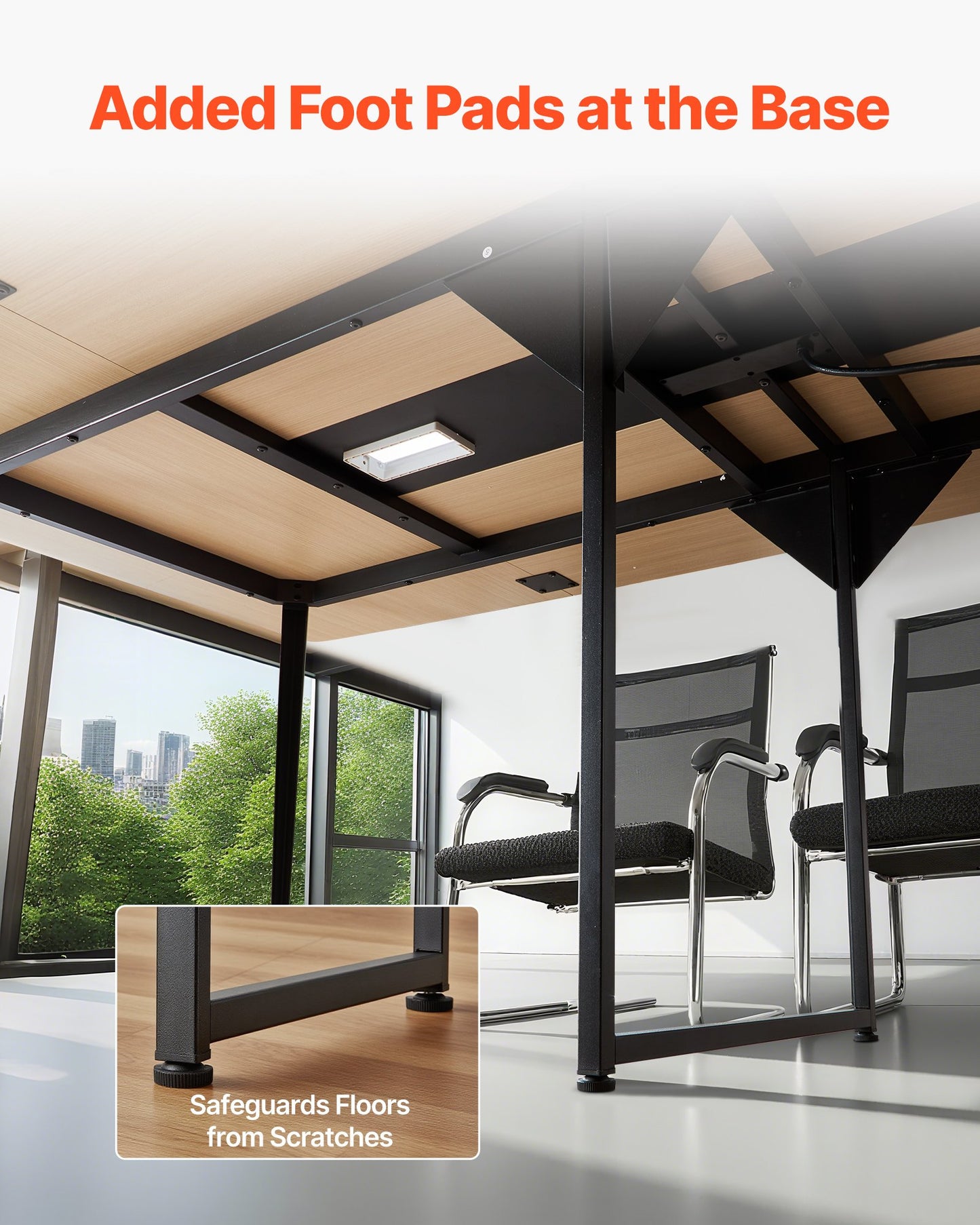 Conference Table, 8 ft Boat Shaped Office Meeting Table with Charge Station for 10 Person, Modern Boat Seminar Meeting Desk with Metal Legs for Office, Boardroom, Conference Room, Easy Assembly