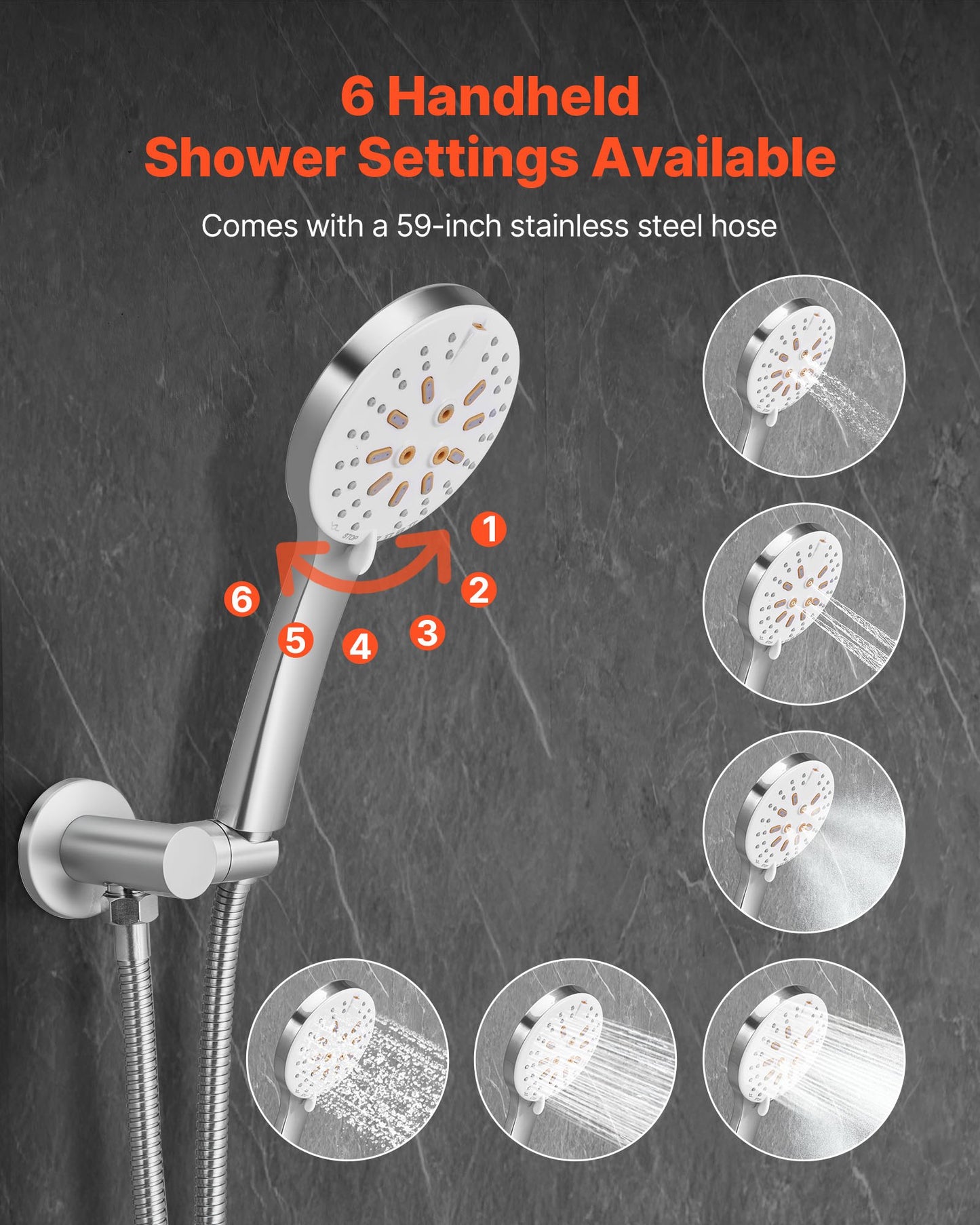 Shower Faucet Set, Rainfall Bathroom Shower System with 10-Inch Round Rain Shower Head and Handheld Spray, Wall Mounted Bath Fixtures with Brass Valve and Trim Kit, Brushed Nickel