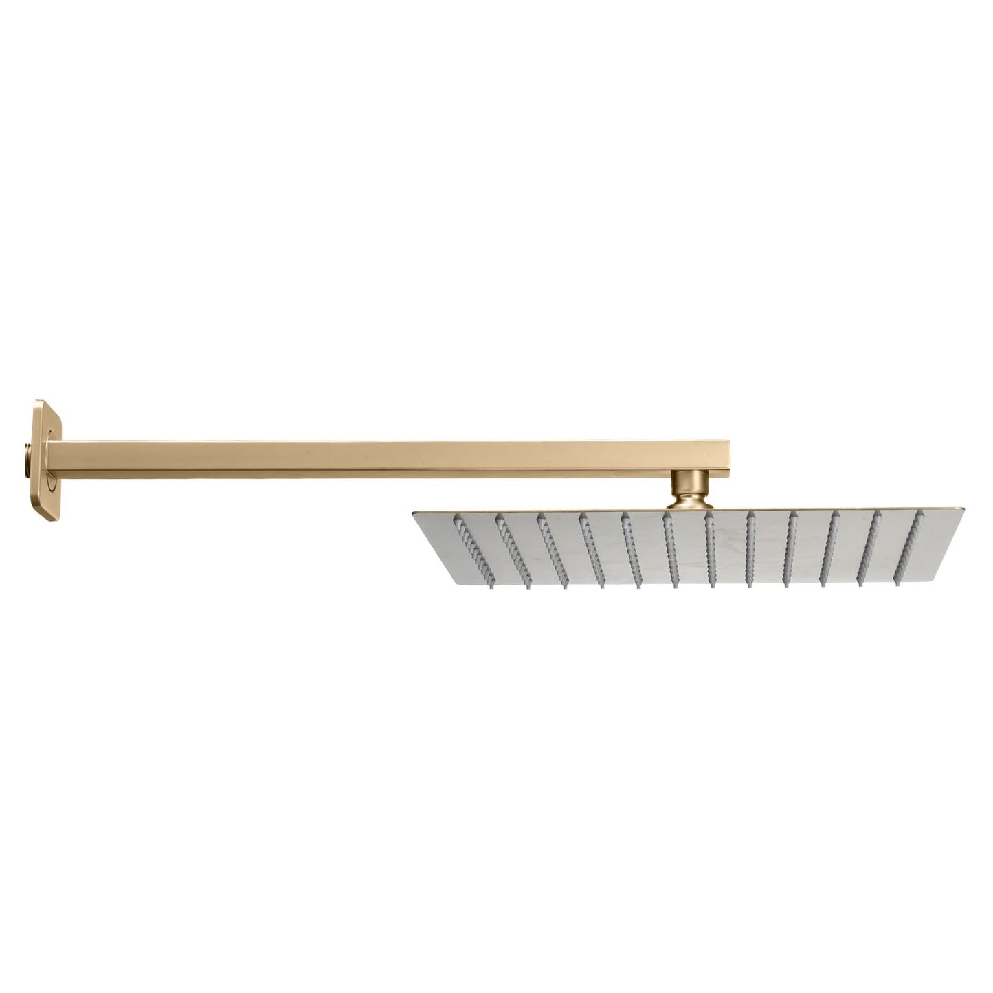 Shower Faucet Set, Rainfall Bathroom Shower System with 12-Inch Square Rain Shower Head and Handheld Spray, Wall Mounted Bath Fixtures with Brass Valve and Trim Kit, Brushed Gold
